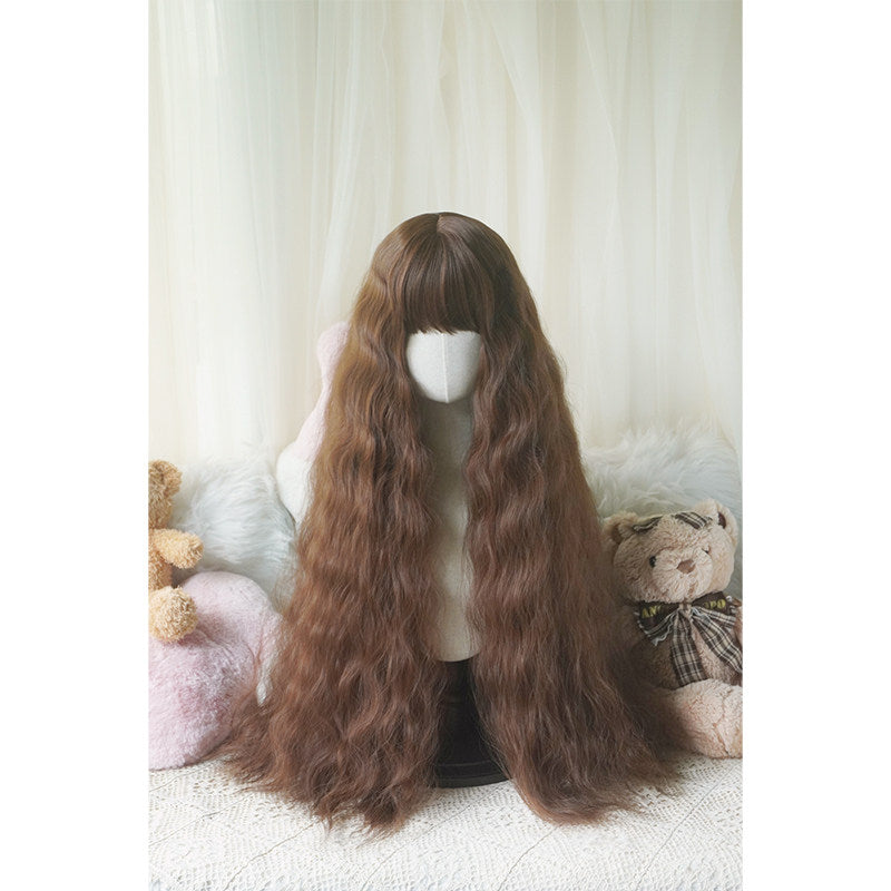 Lolita Full Bangs Long Voluminous Curly Wig in Warm Colorways