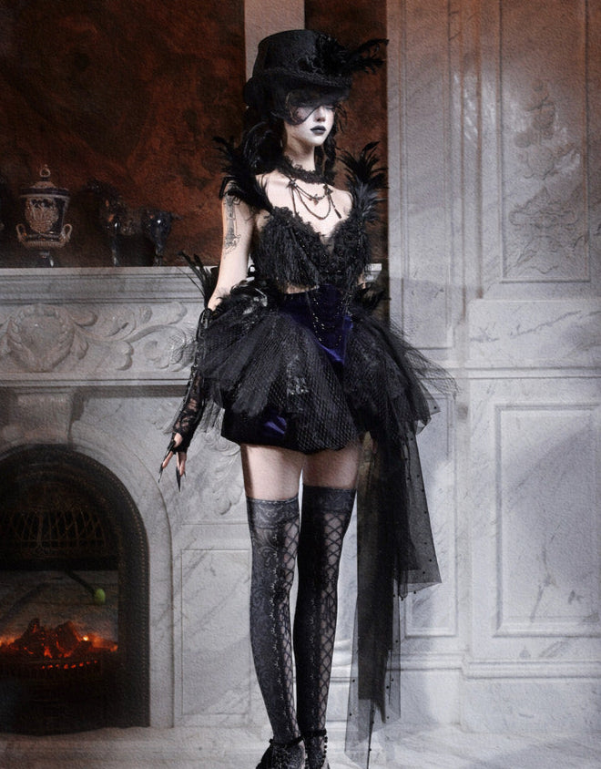 Lolita Gothic Style Feather Outfit set LG1008