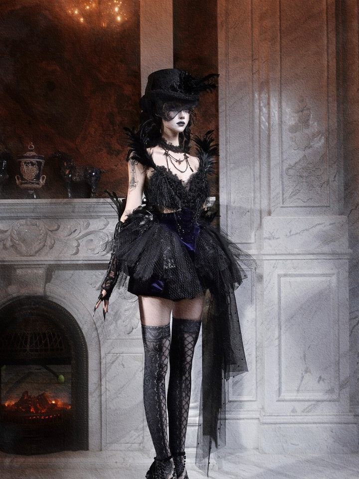 Mourning Day Dark Tulle Ballet Skirt Set