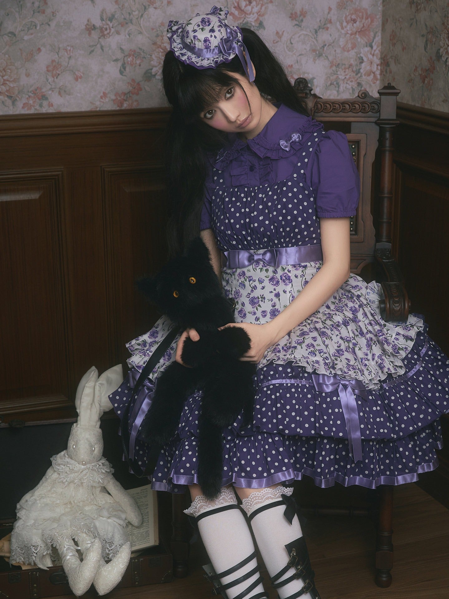 Li Bobo Vintage Polka‑dot Lolita JSK & Blouse Set