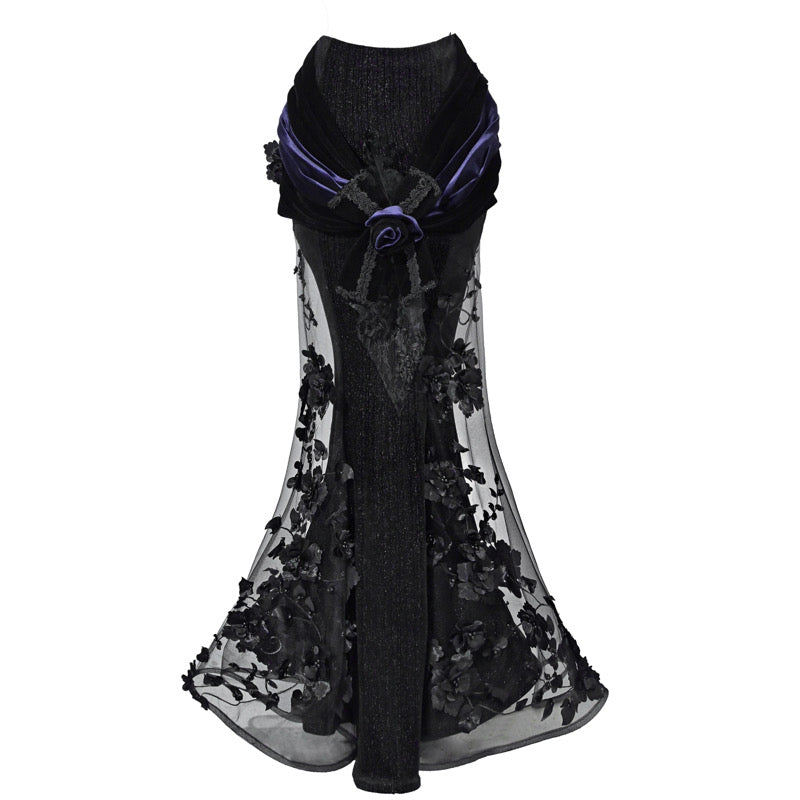 Lolita Gothic Fishbone Velvet Dress Set LG1010