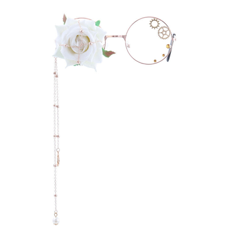 Rose Gear Bat Wing Steampunk Gothic Lolita Monocle Eyeglass Accessory