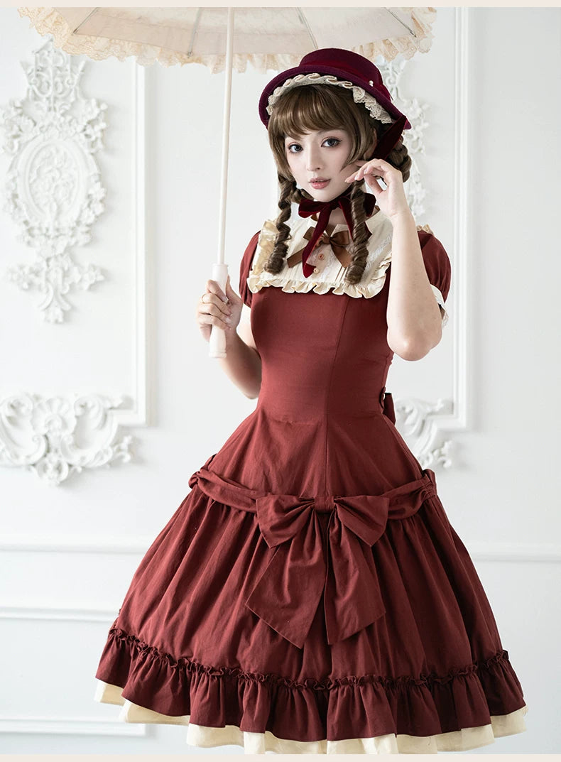 Faded Fairy Tale Picture Book Pastoral Style Lolita OP Dress