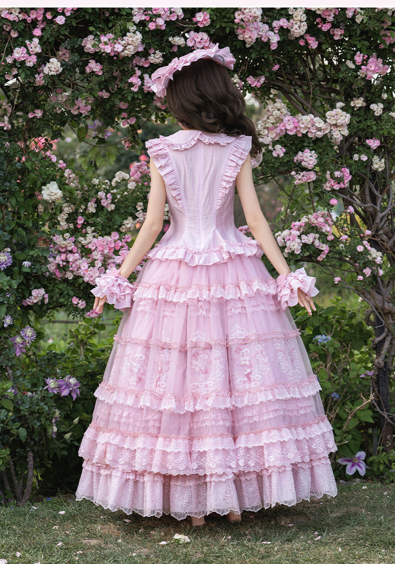 Pink Rose Elegant Classic Lolita Original Bridal Princess Dress
