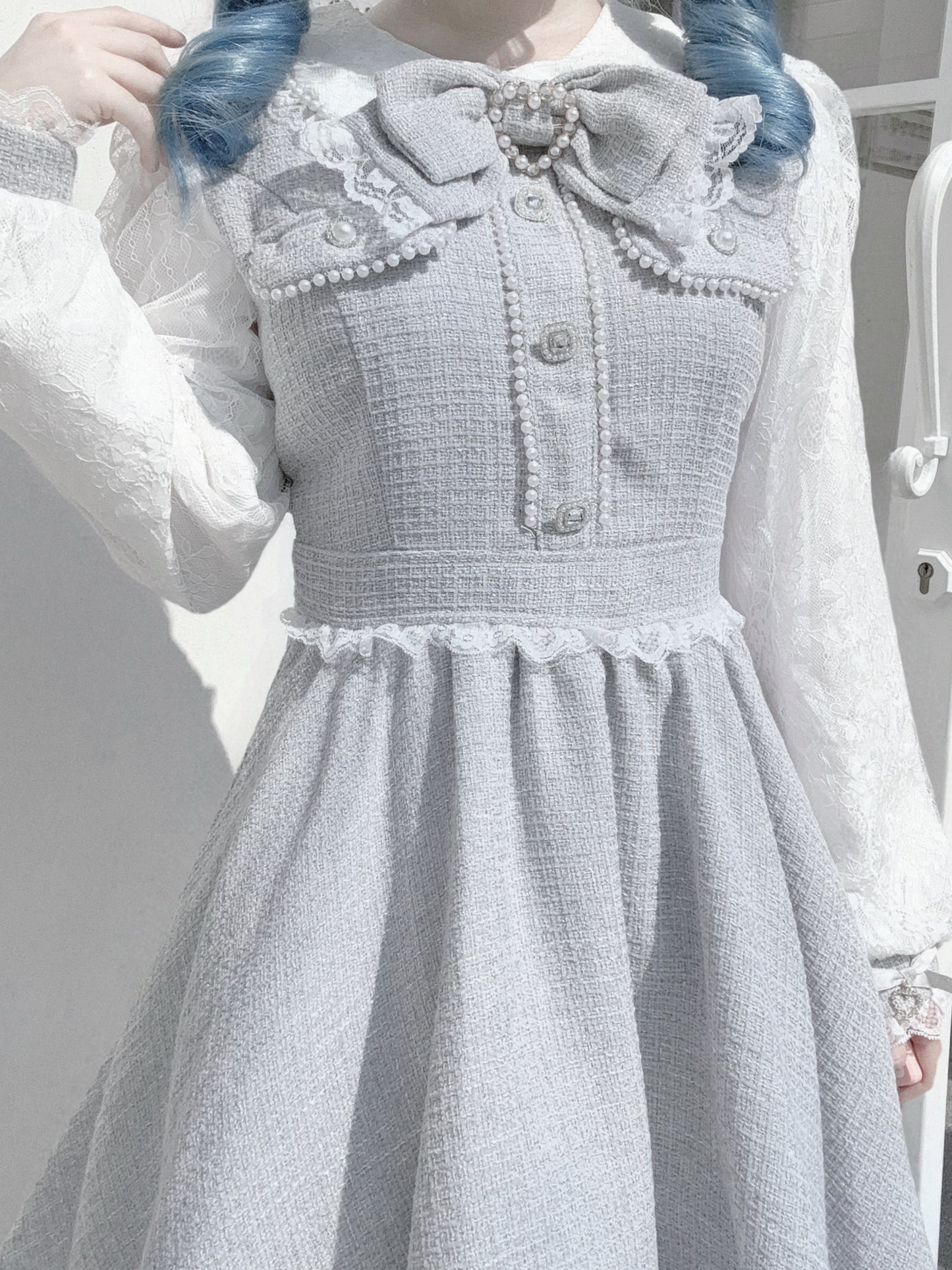 Lolita Japanese-Style Bows Tweed Dress LR1007