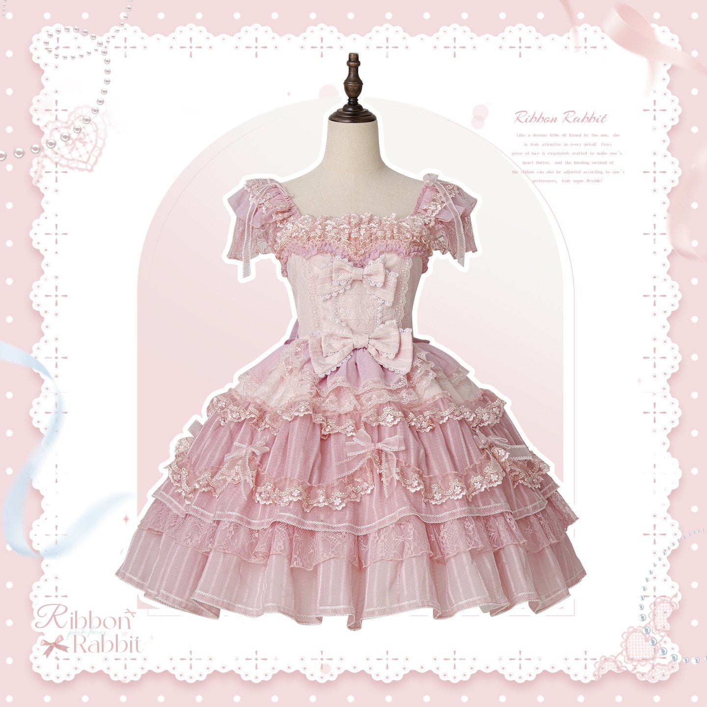 Ribbon Rabbit Lolita Pink JSK Dress