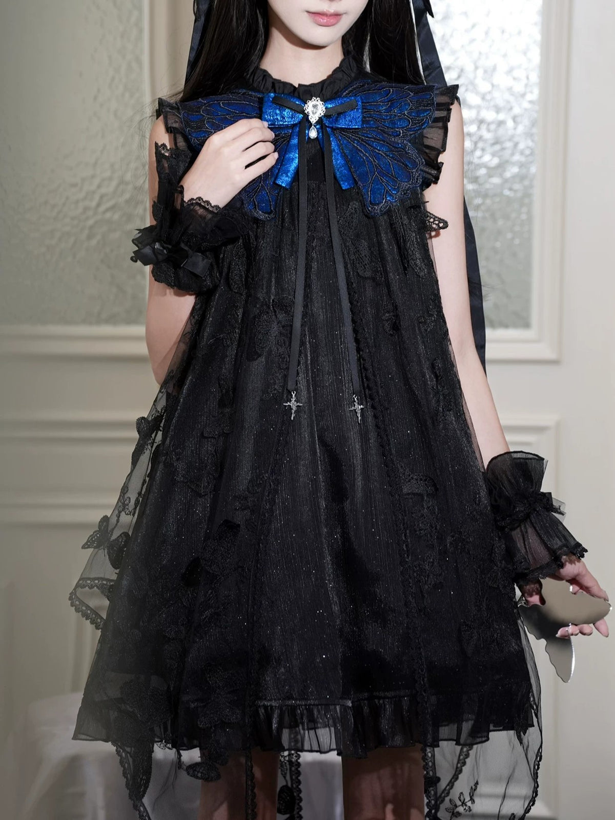 Blue Morpho Butterfly Dark Gothic Original Lolita OP Dress