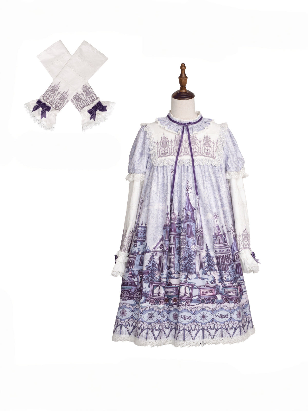 Arrive At The Land Of Snow Christmas Tulle Embroidery Lolita OP Dress