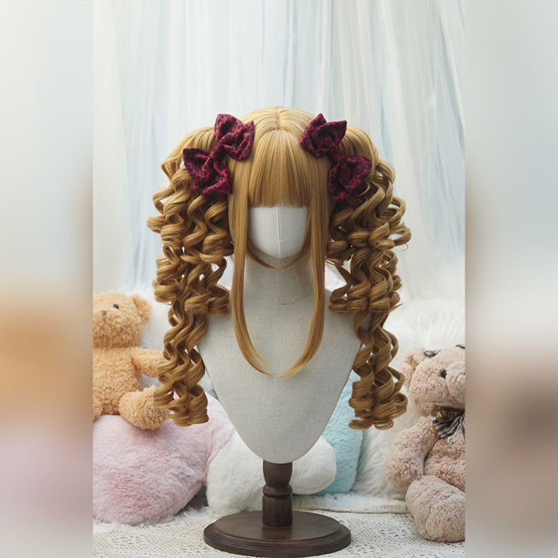 Lolita Vintage Sweetheart Twin Tail Claw Clip Spring Curl Wig