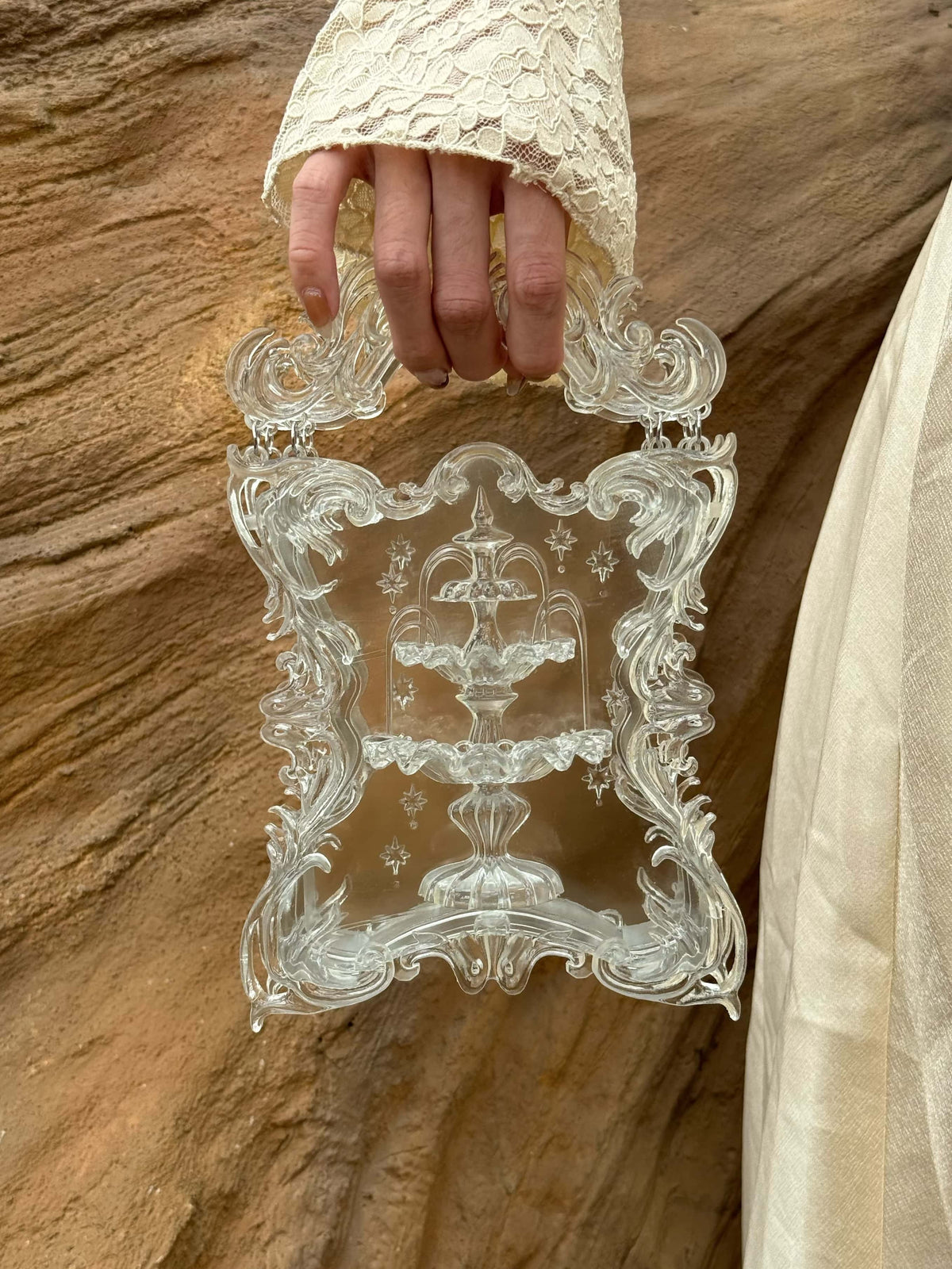 Baroque Fountain 3D Printed PLA Resin Handbag
