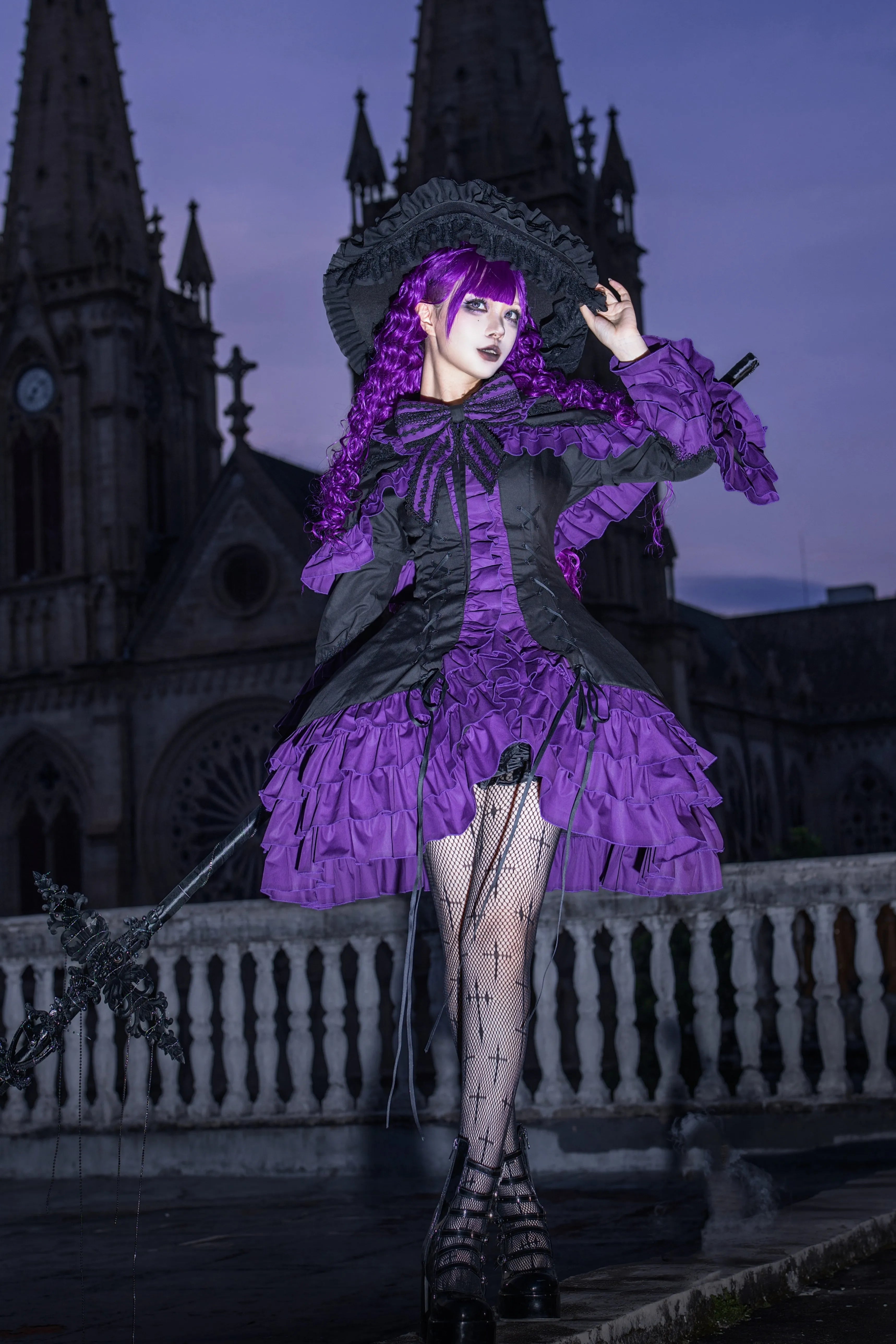 Dark Gothic Doll Twin Stars Lolita Blue OP Dress