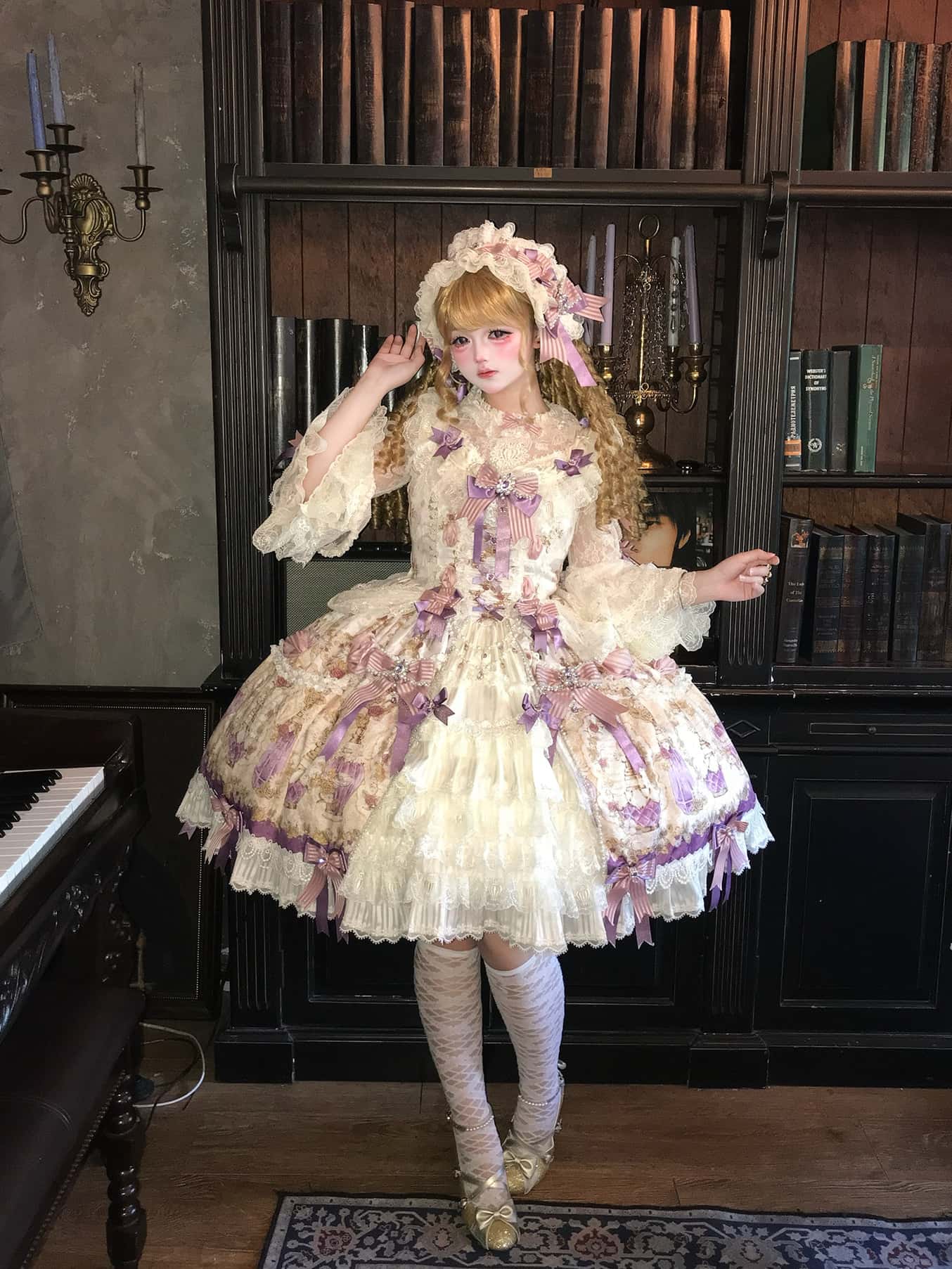 Antique Gem Fragrance Lolita Purple JSK Dress Set