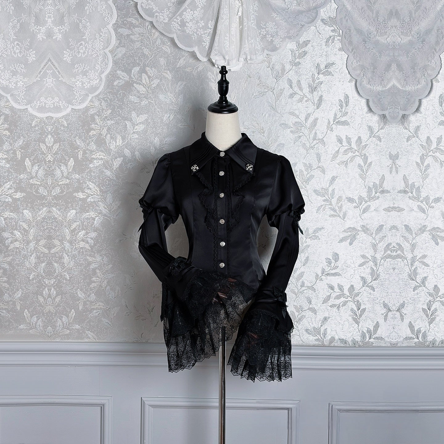 Dark Mist Banquet Gothic Suspender Dress & Blouse Set