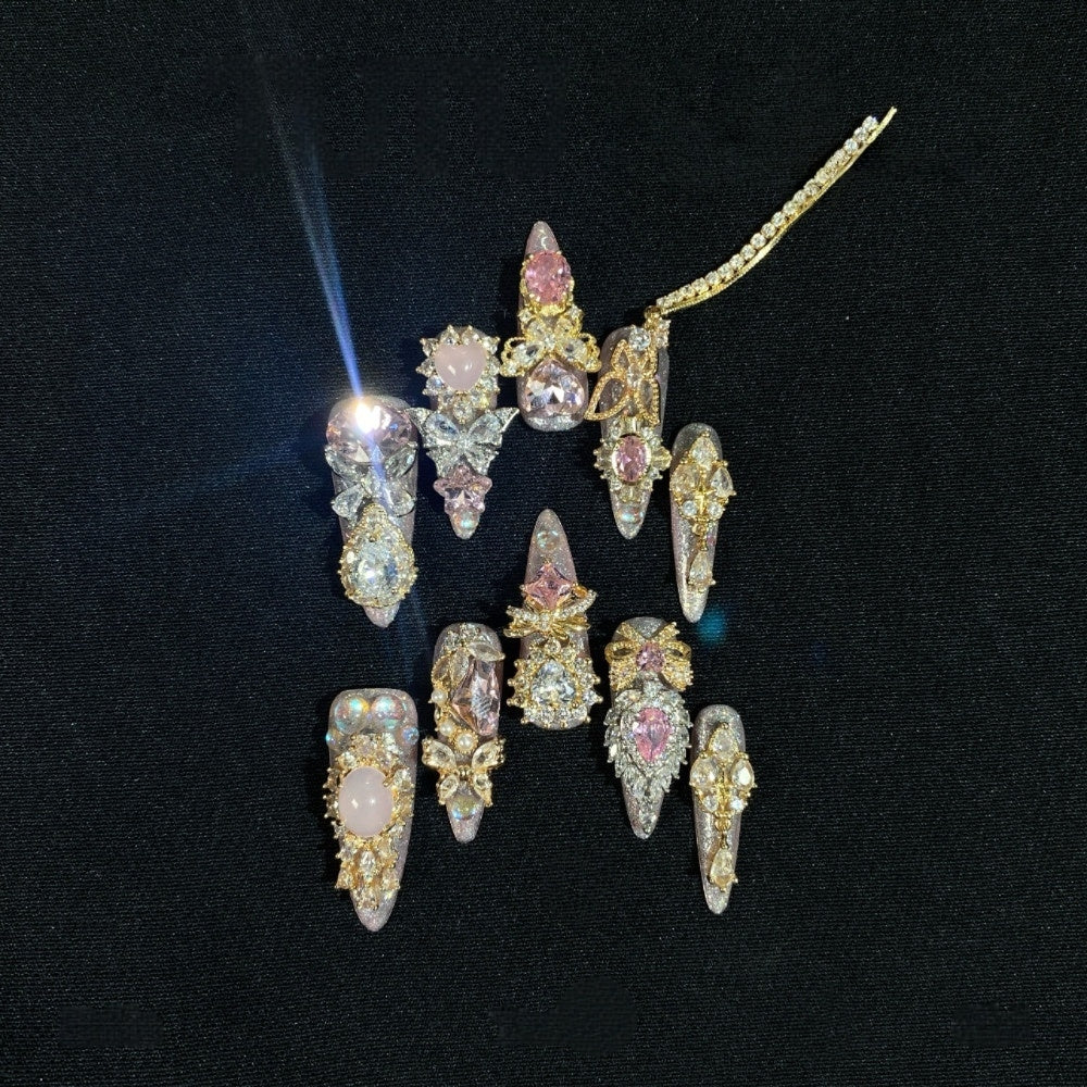 Sakura Magic Girl Pink Goddess Lolita Nail Art