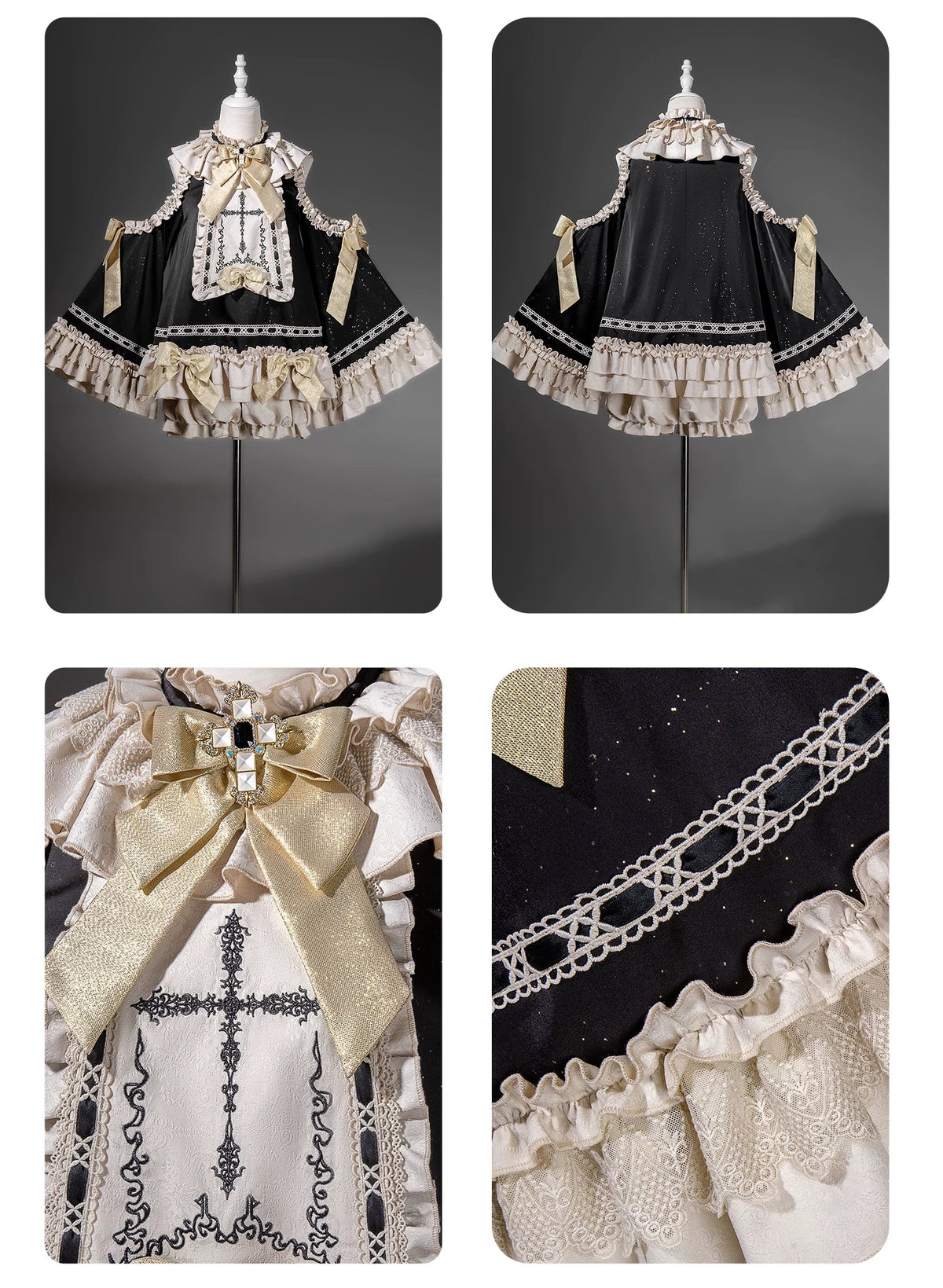 Cross Saint Lolita Dark Academia Gothic Ouji Prince Outfit Set