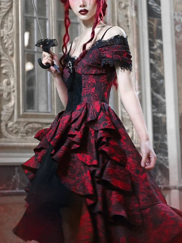 Lolita Dark Style Halloween Off-Shoulder DressLG1031