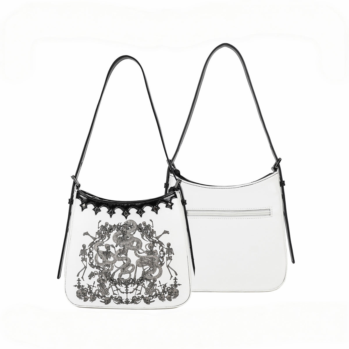 Snake Bone Hell Gothic Mini Ita Underarm Shoulder Bag
