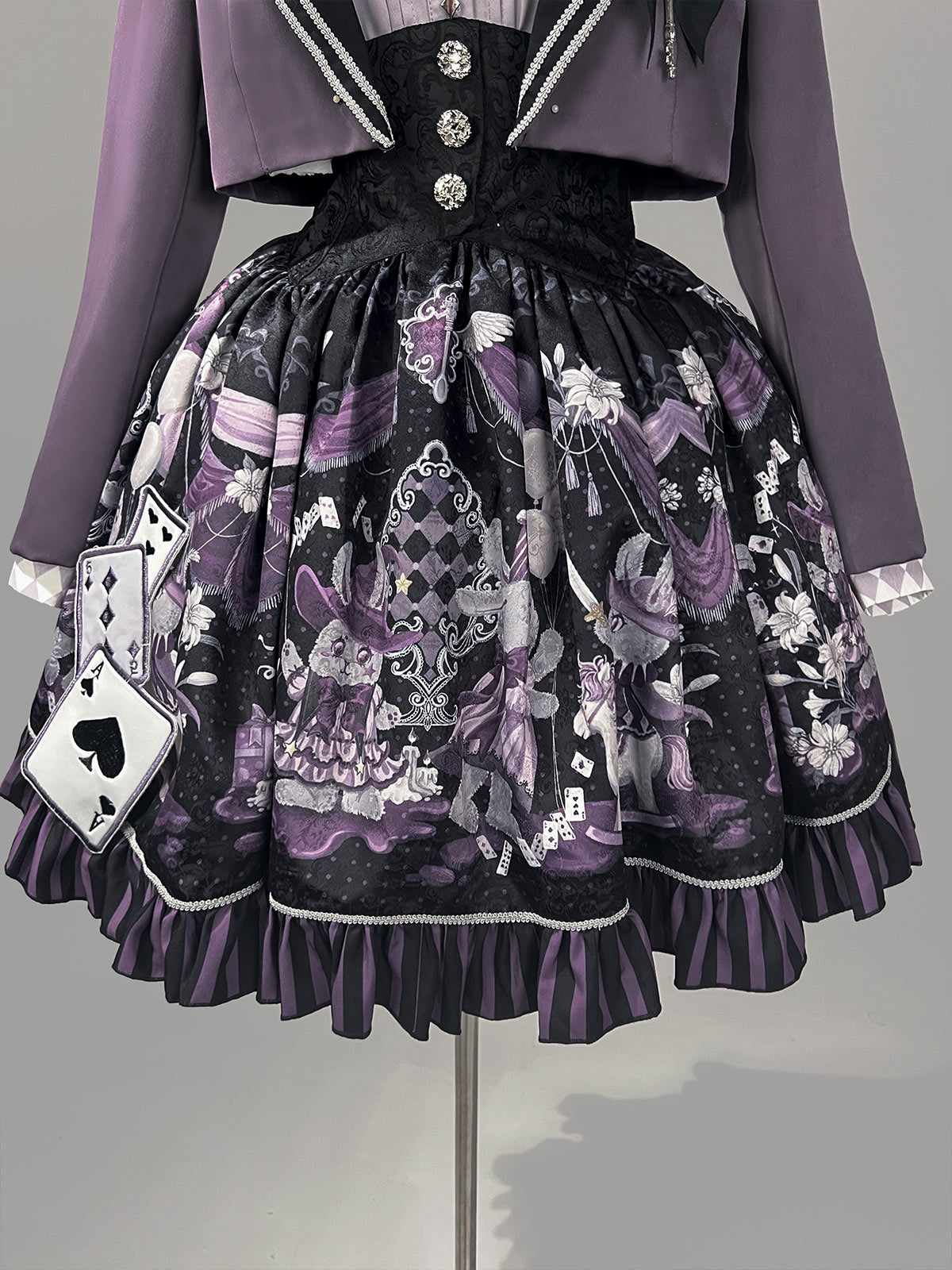 Purple Mirror Lolita Gothic Academic Halloween Dress Set