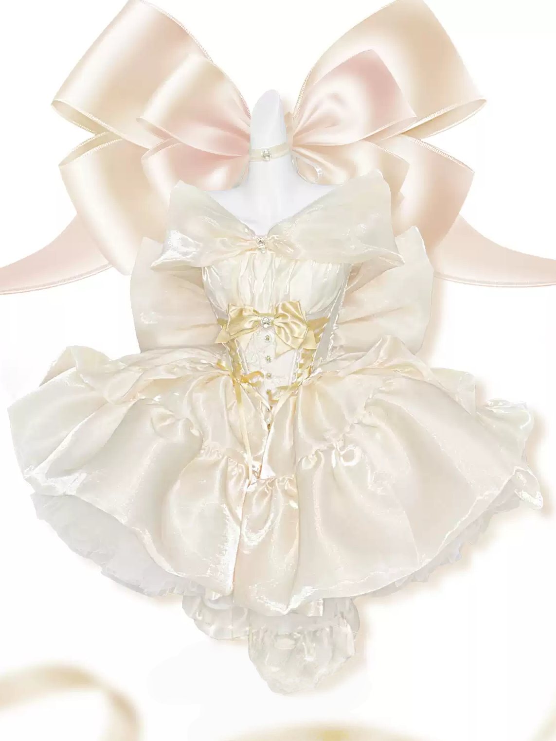Lolita Elegant Golden Satin Princess Dress LC1011