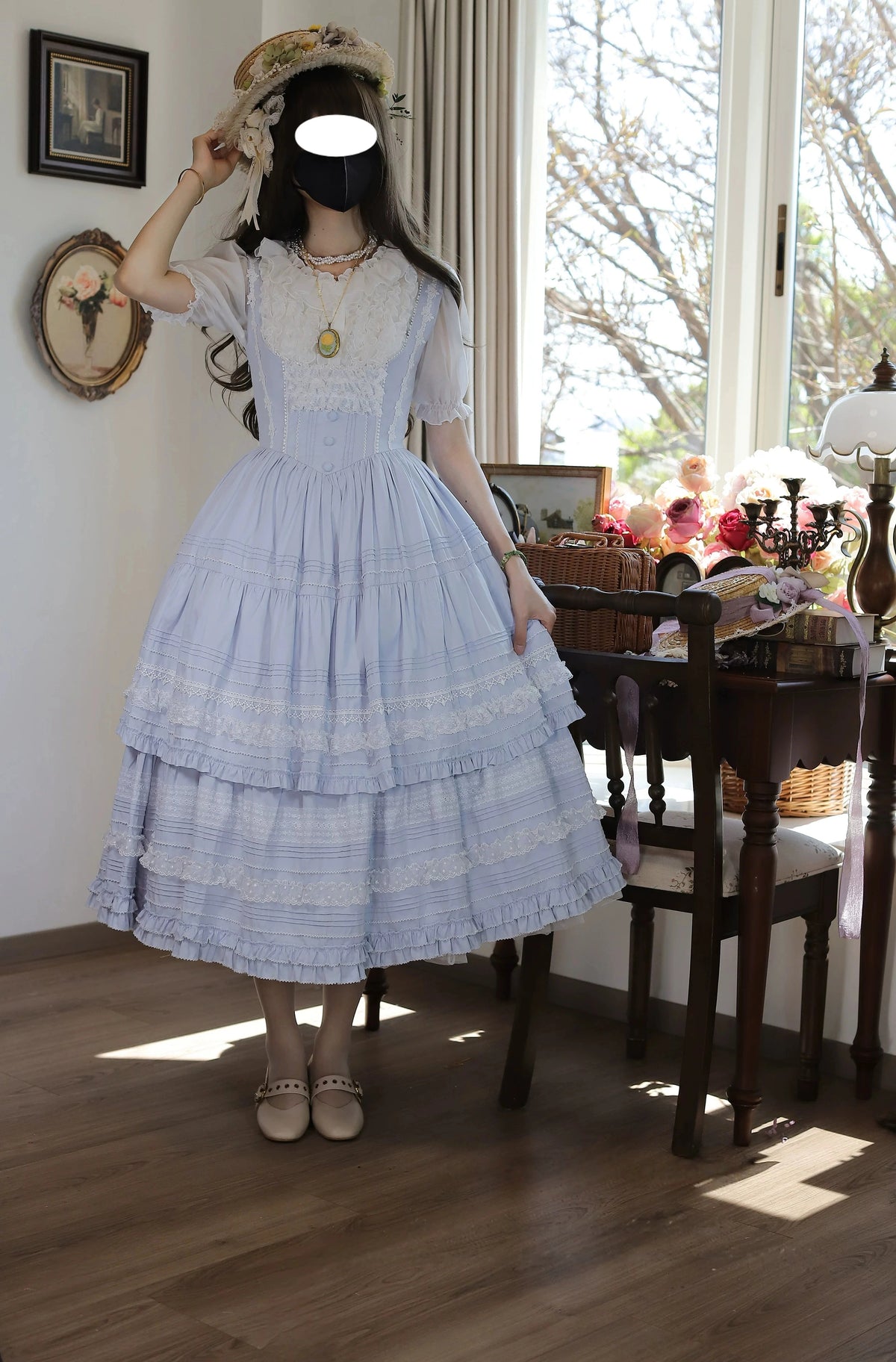 Margaret's Daisy V-Waist Bust-Support Classical Lolita JSK Dress