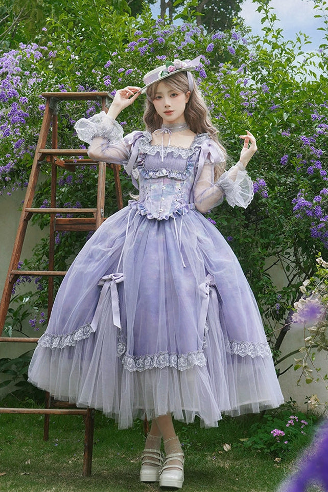 Lolita Classic Purple Violet Boned OP Dress