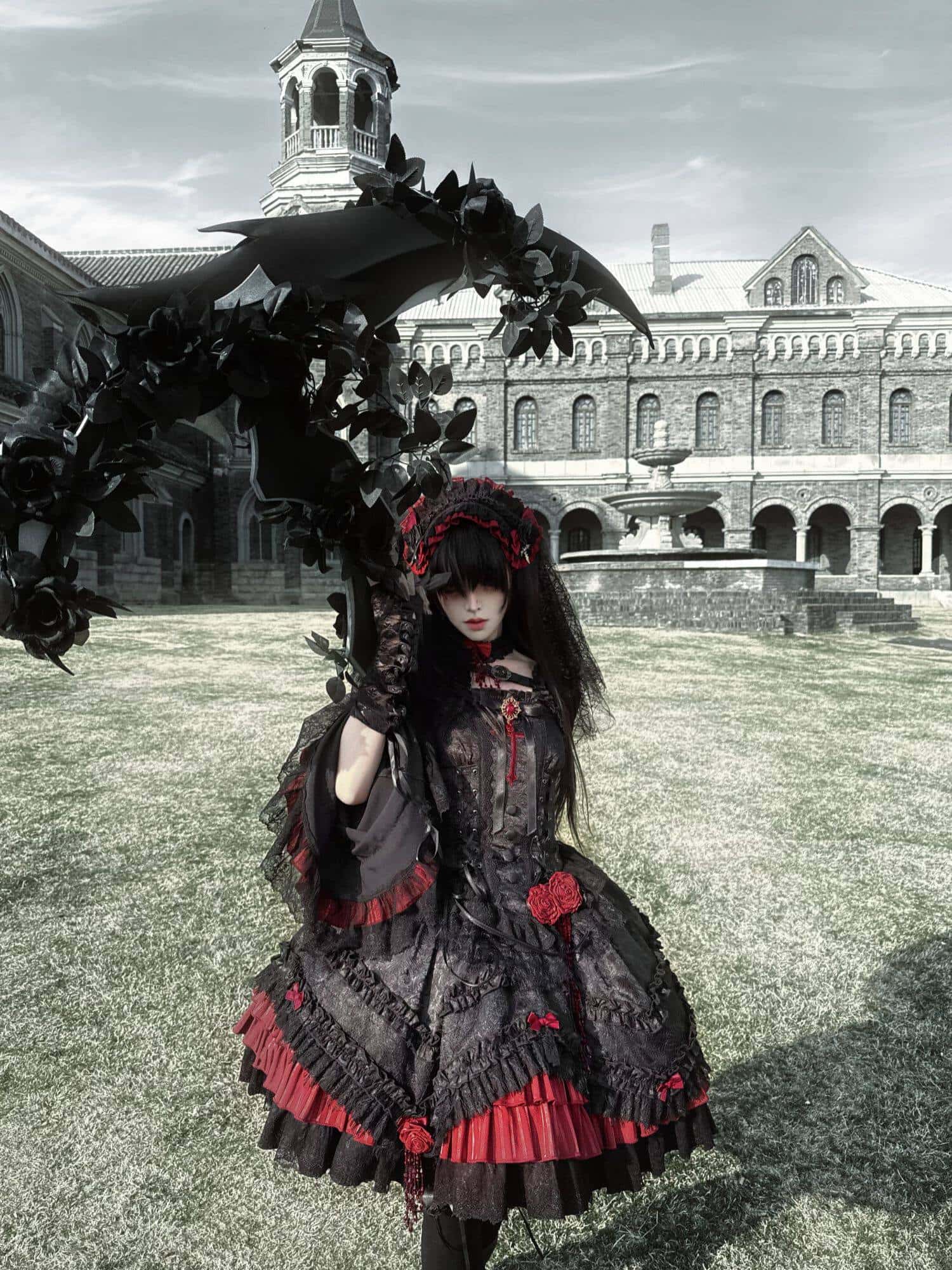 Blood Feast Black Gothic Lolita JSK Dress Set