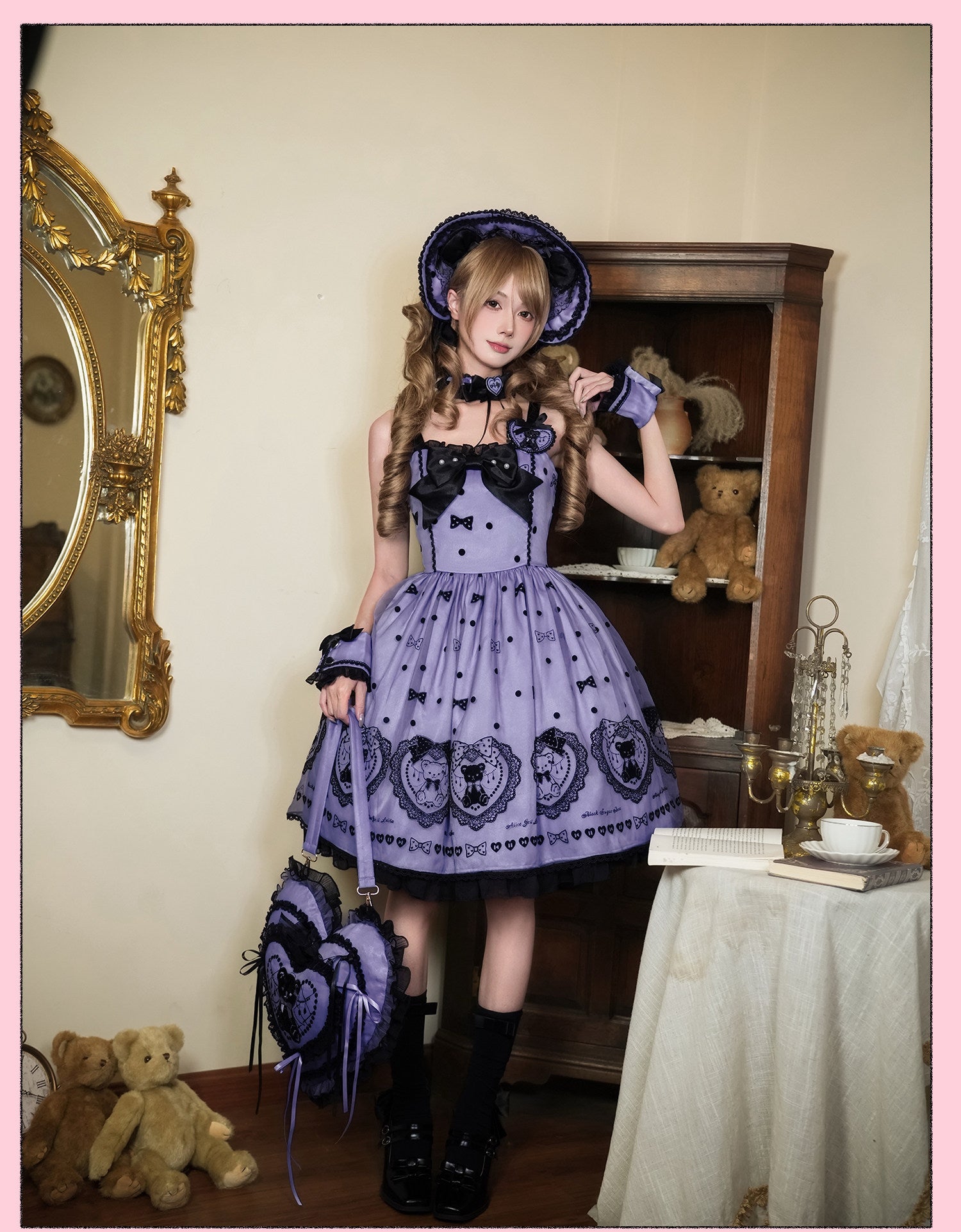 Black Sugar Bear Lolita Purple Dress