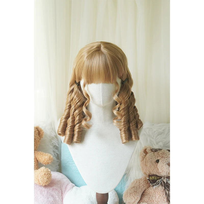 Lolita Vintage Doll Short Wig with Curly or Straight Styles