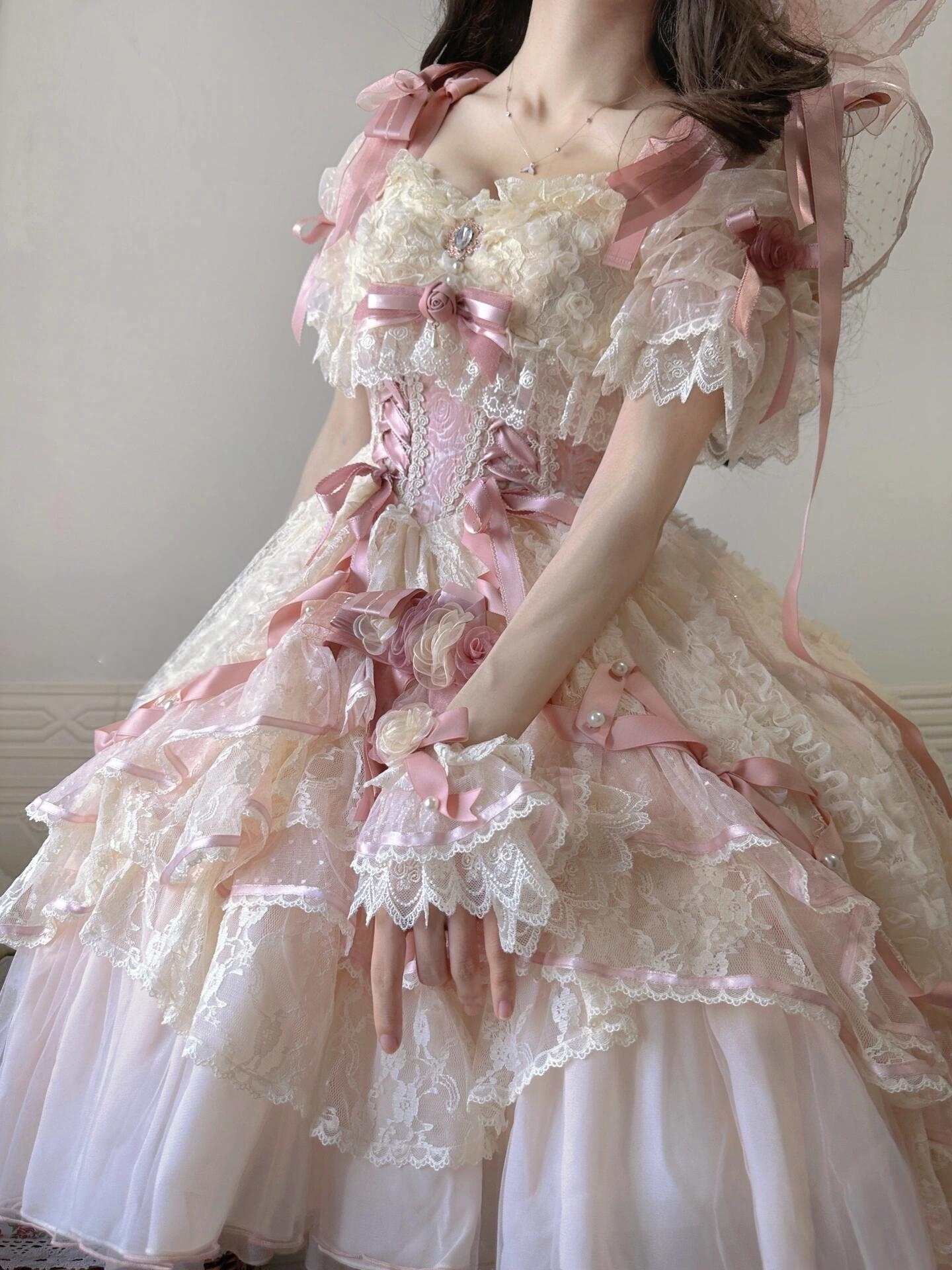 Lolita Cute Embellishment Rose Dress LS1011