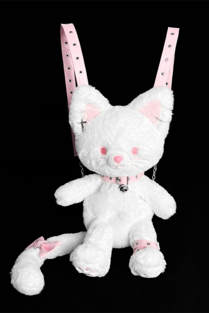 Kitten Angel Bag Fluffy White Cat Doll Backpack for Lolita Outfits