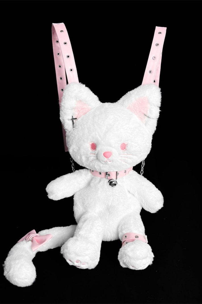 Kitten Angel Bag Fluffy White Cat Doll Backpack for Lolita Outfits