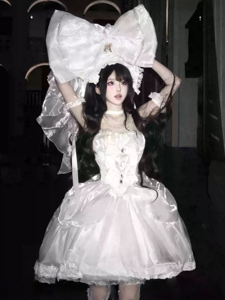 Lolita Elegant Silver White Dress LC1012