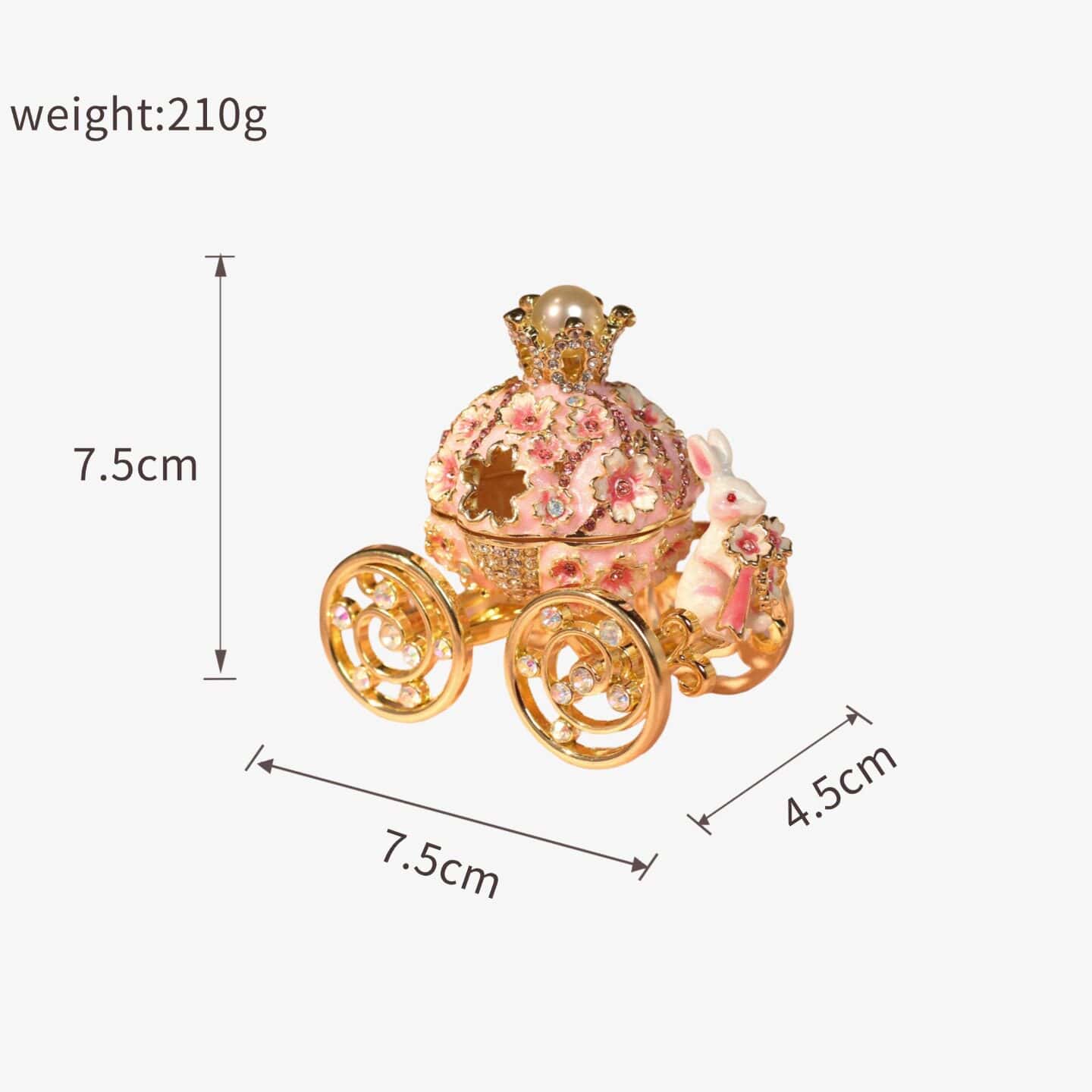 Carousel-Shaped Enamel Ring Jewelry Box Lolita Decor Gift