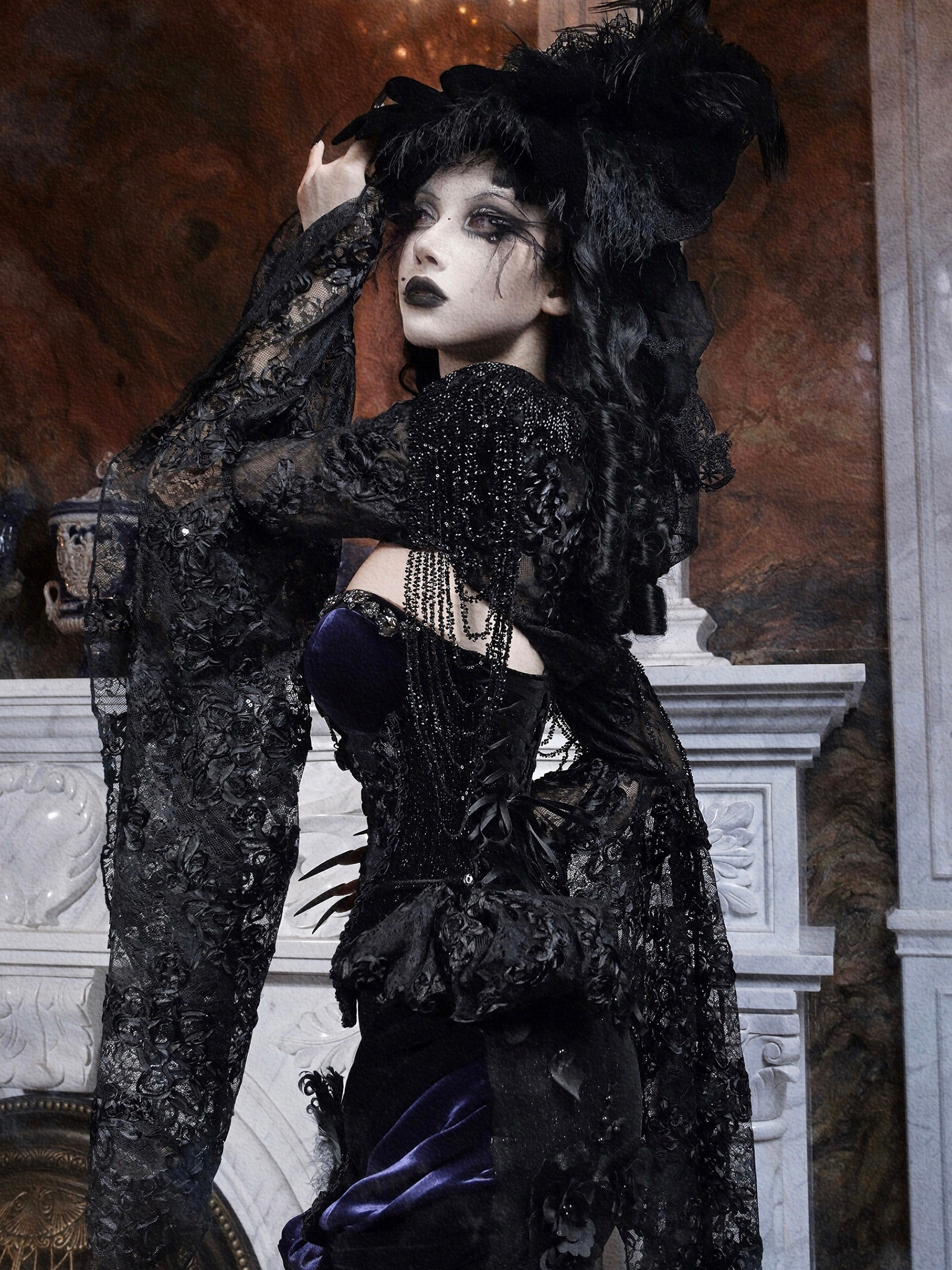 Mourning Day Gothic Maxi Dress Set