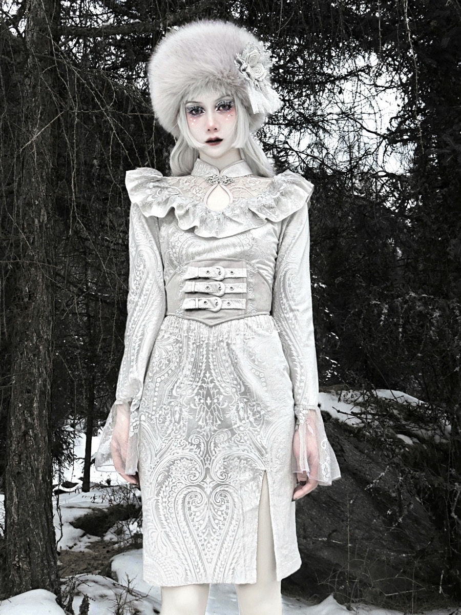 Whispers of the Snow Realm Gothic Dress