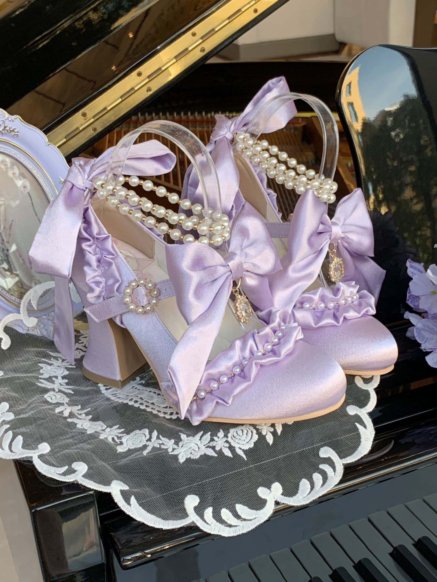 Ribbon Hymn 1.0 Lolita Vintage Heavy Craft Bridal Heels