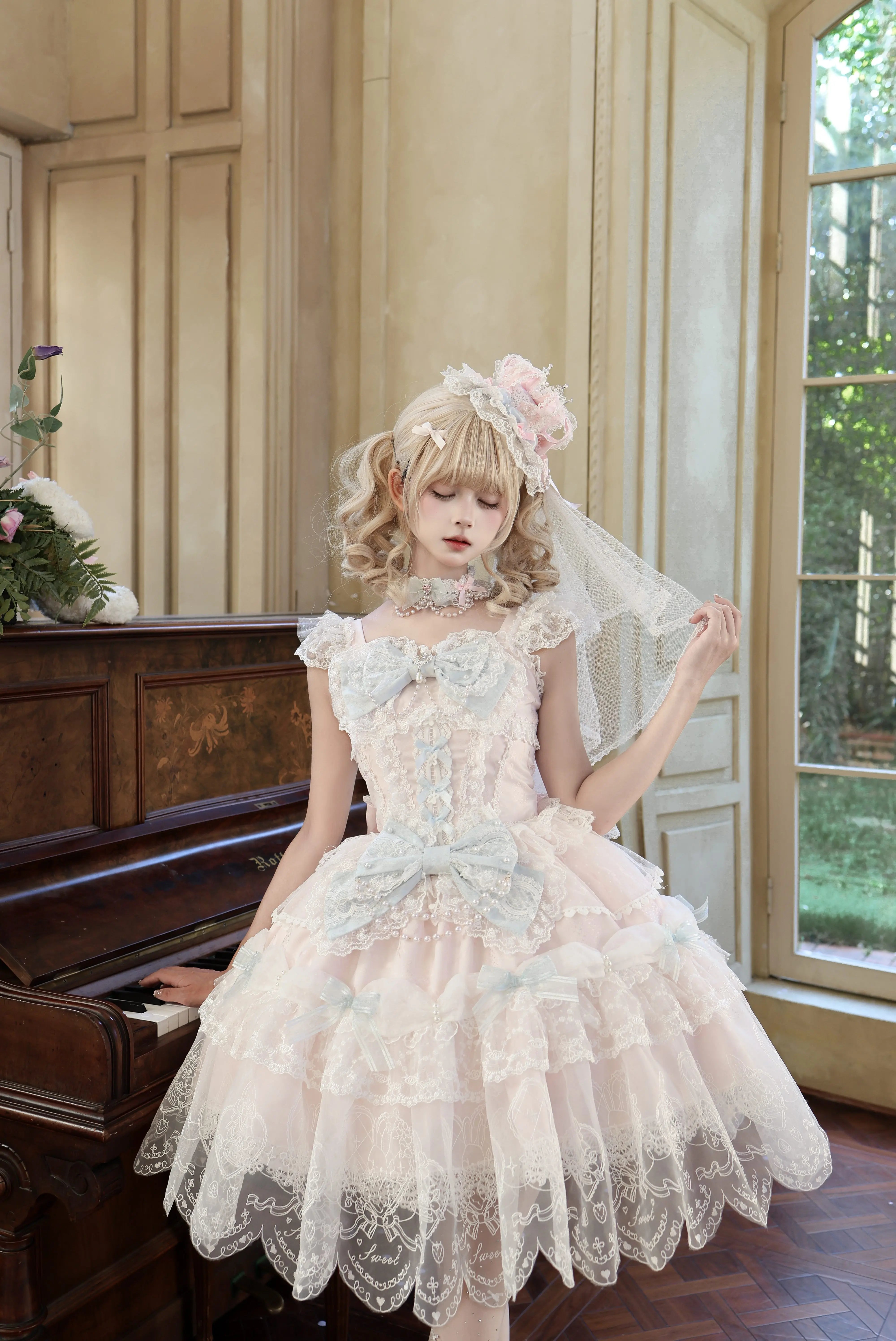 Rabbit Dream Letter Ballet Sweet Lolita JSK Suspender Dress