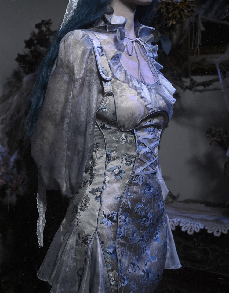 Gothic Distressed Tie-Dye Vintage Chiffon Set LG1044