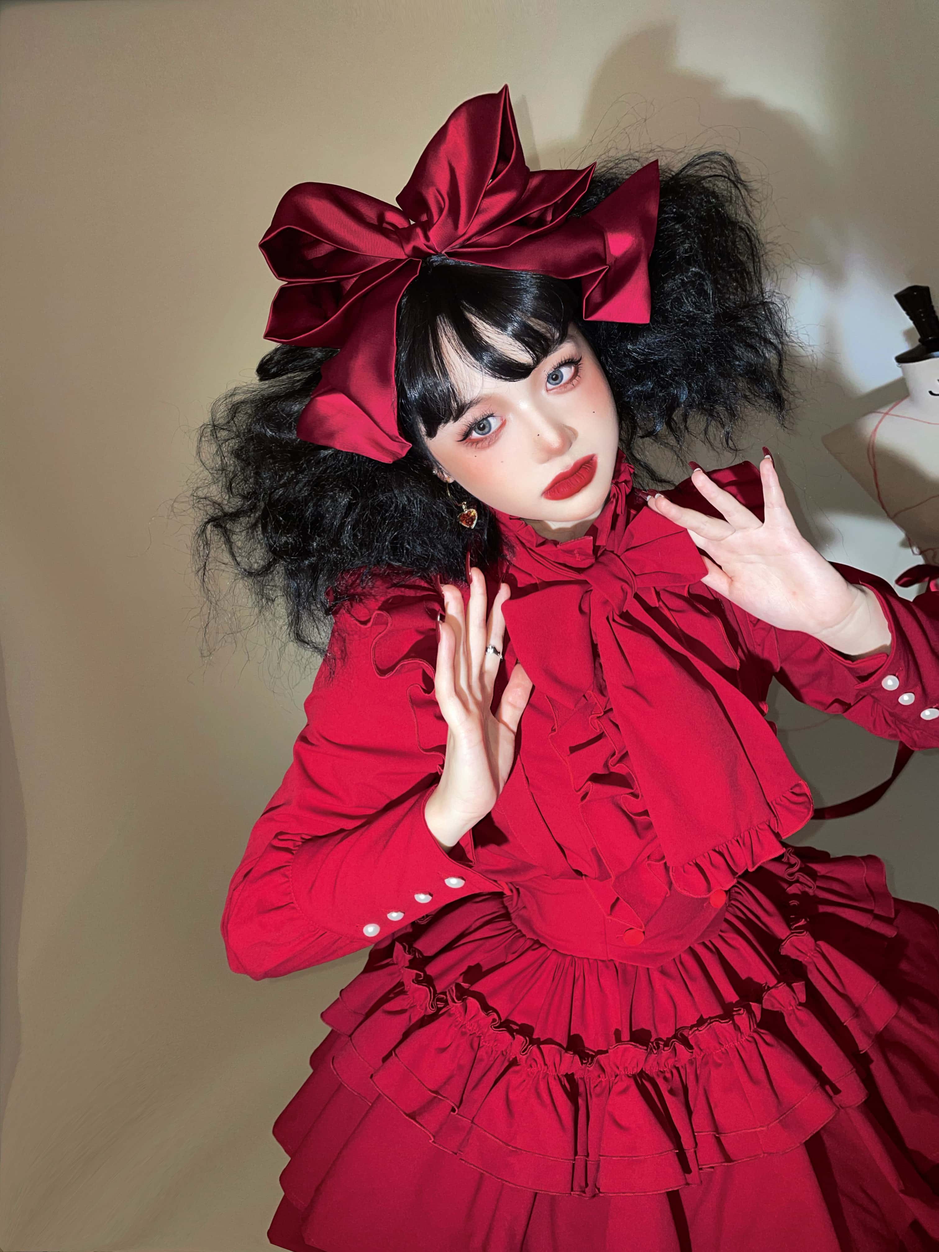 Doll Gift Box Gothic Lolita Red Shirt & Skirt Set