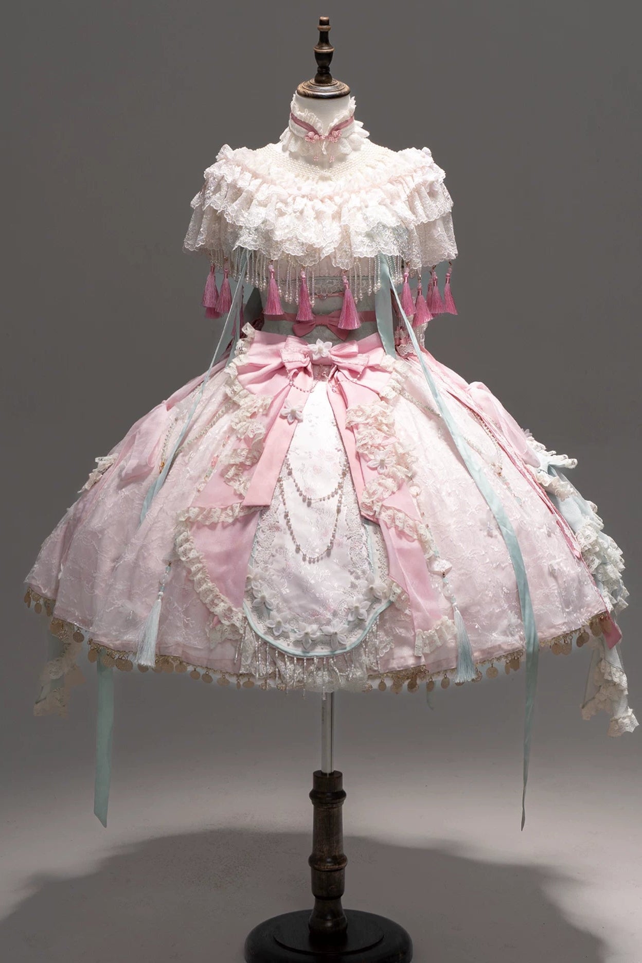 Hibiscus Huadan Pink Wa Lolita Short JSK Dress