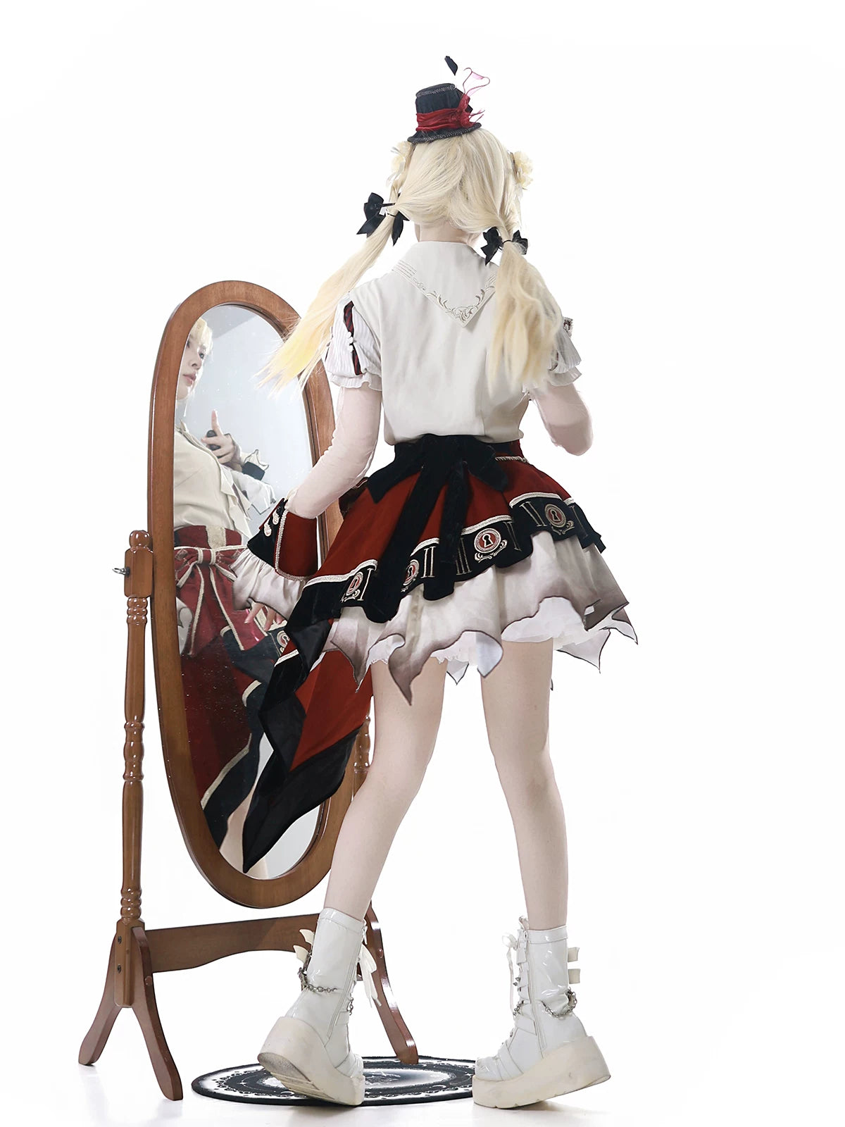 Burned Out Movement Academic Style Lolita White Classic SK Set