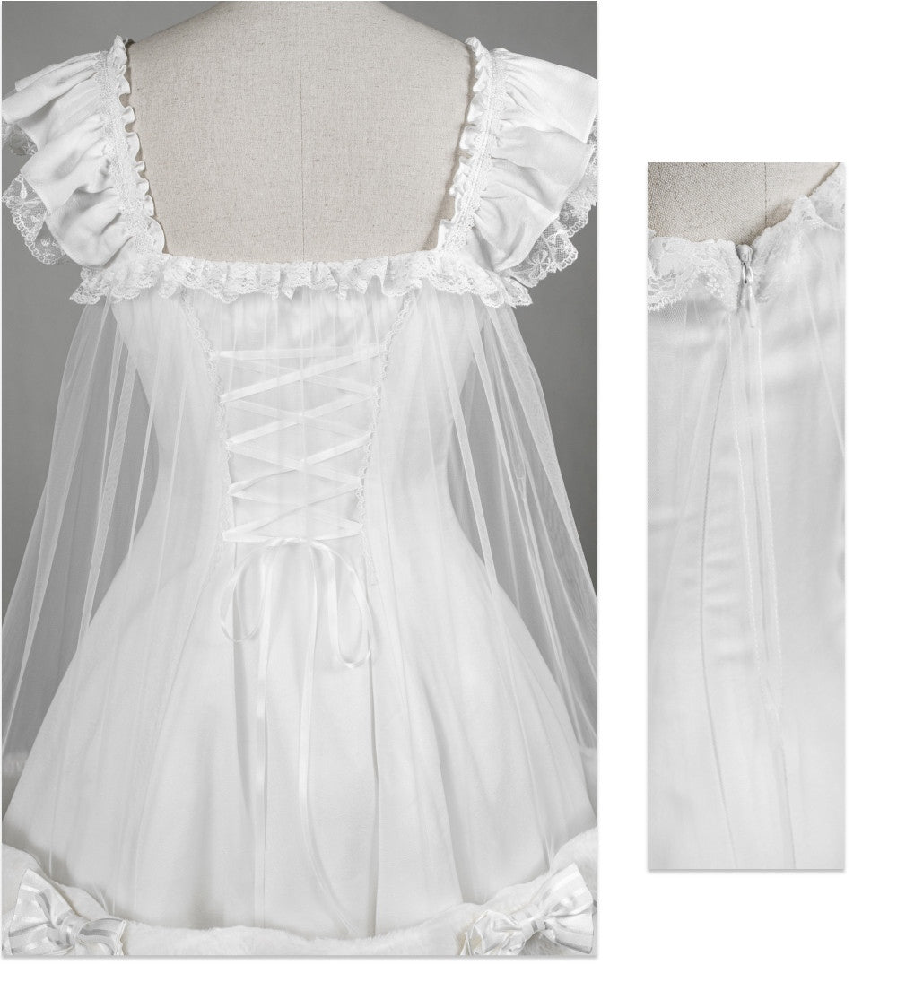 Transparent Puppet Lilisia & Luluna Gothic Lolita Pearl Lace Dress