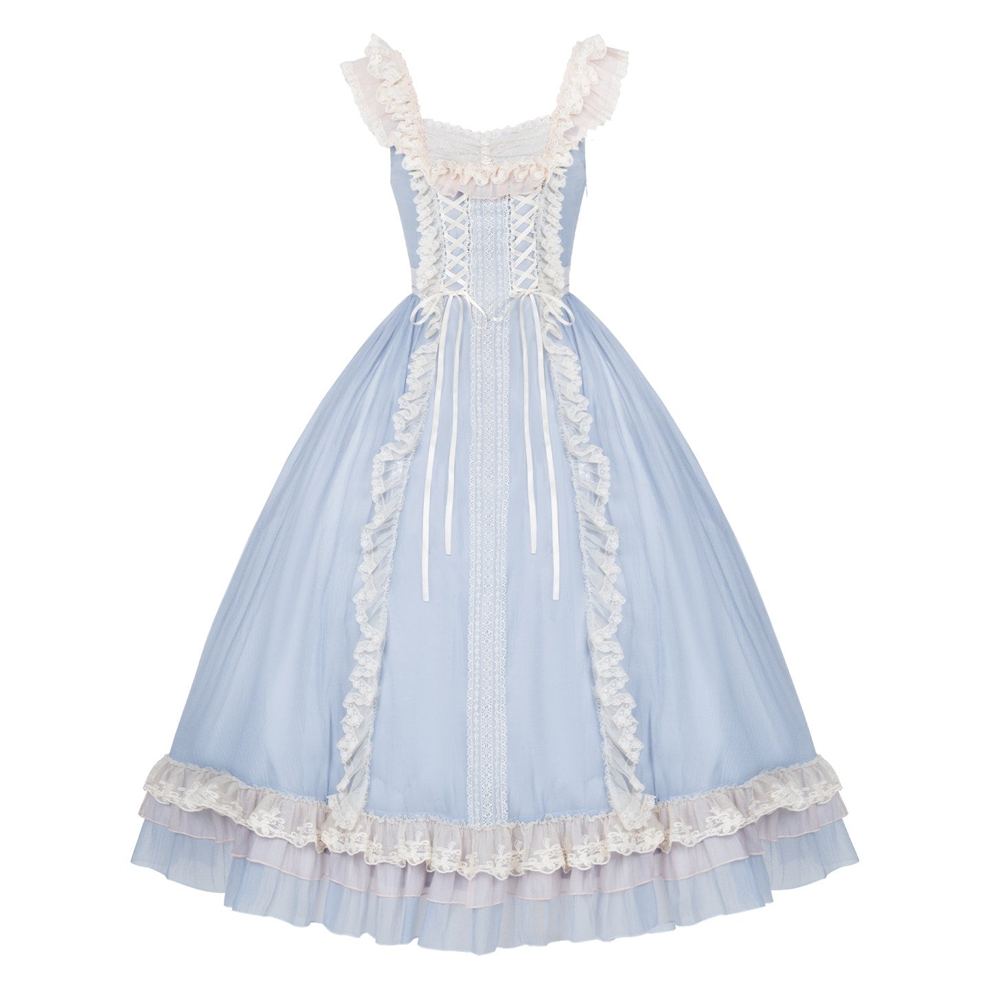Island Diary Blue Romantic Flutter Sleeve Lolita JSK Dress
