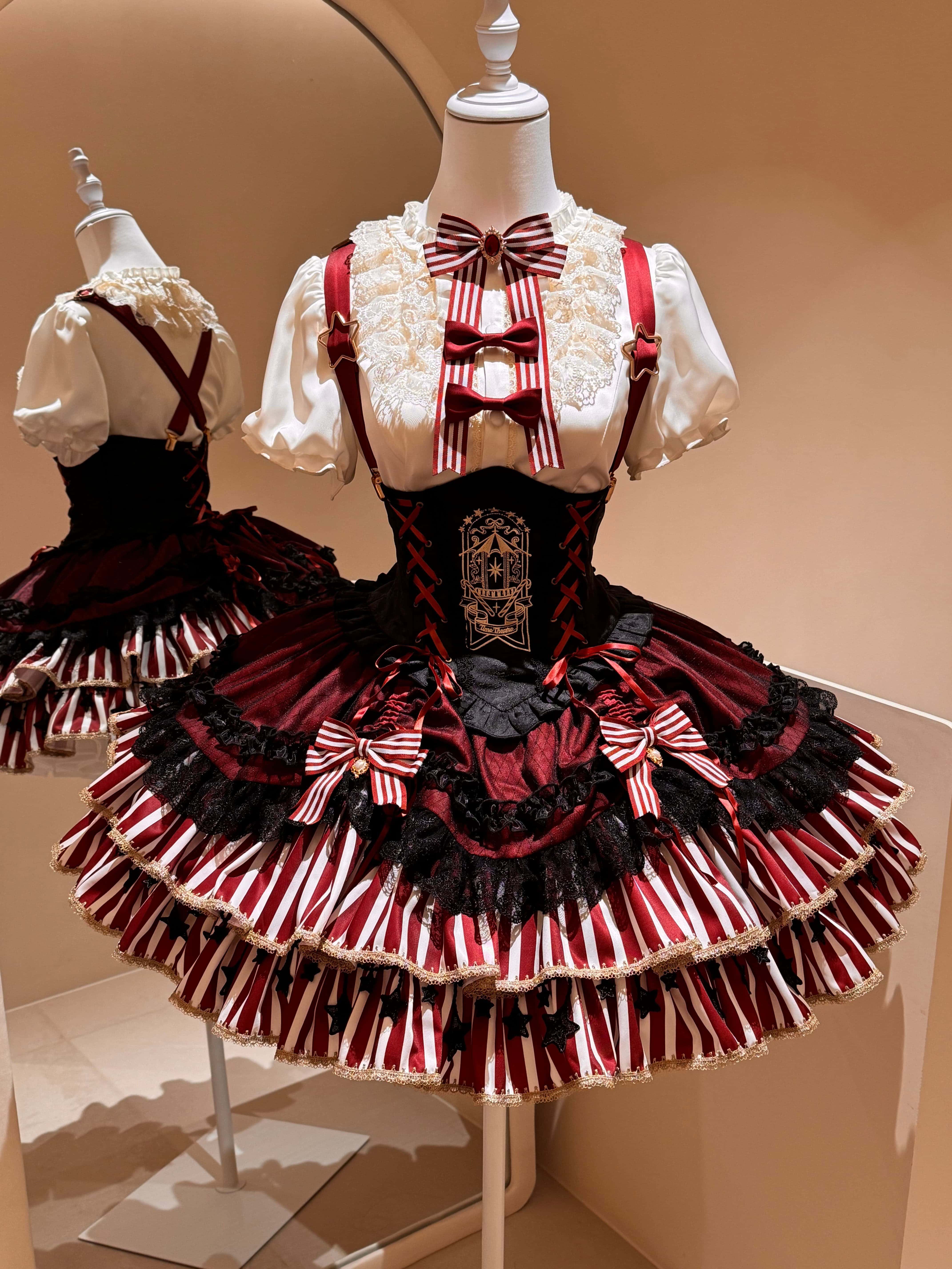 Star Track Academy Lolita Gothic Red Dress Set