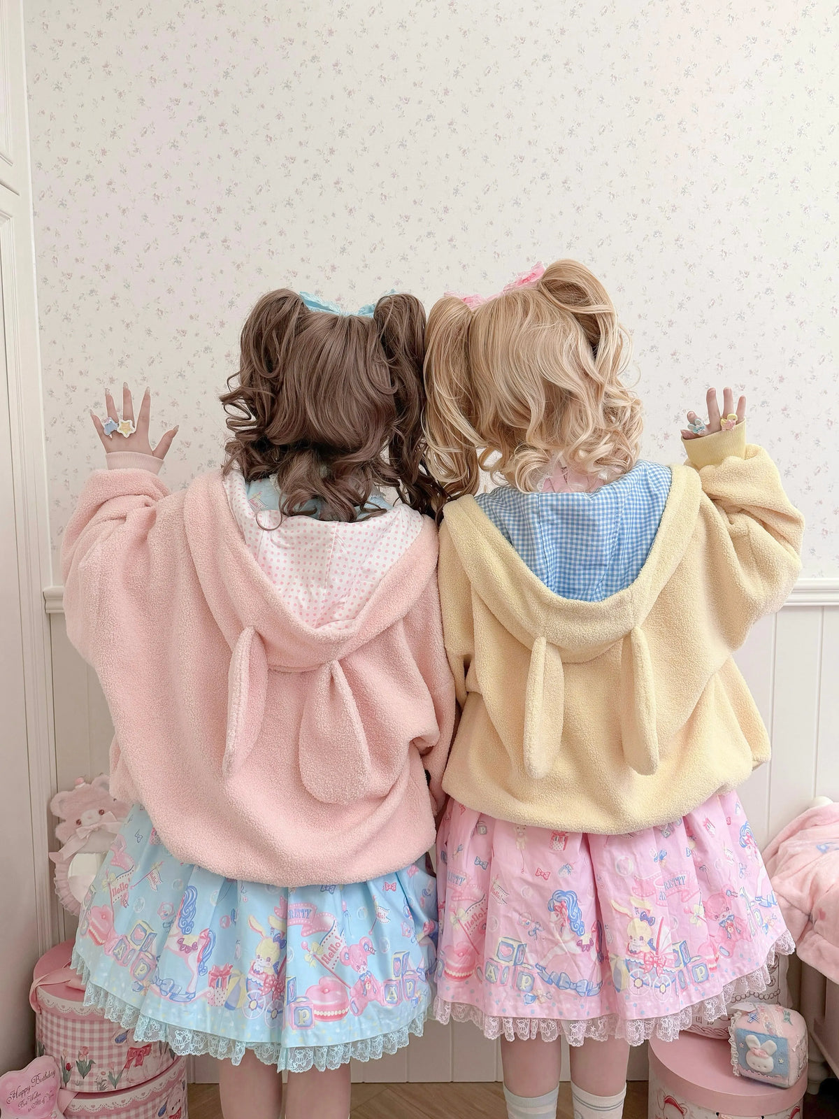 Plush Puppy Animal‑Ear Hooded Autumn & Winter Coat