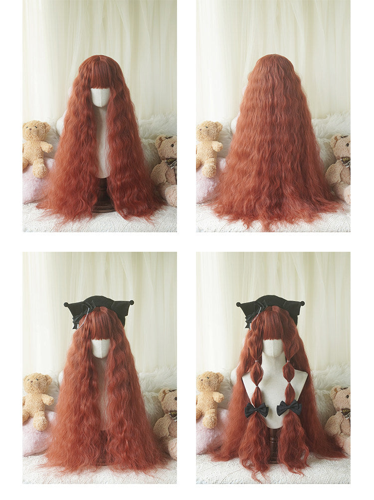 Lolita Full Bangs Long Voluminous Curly Wig in Warm Colorways