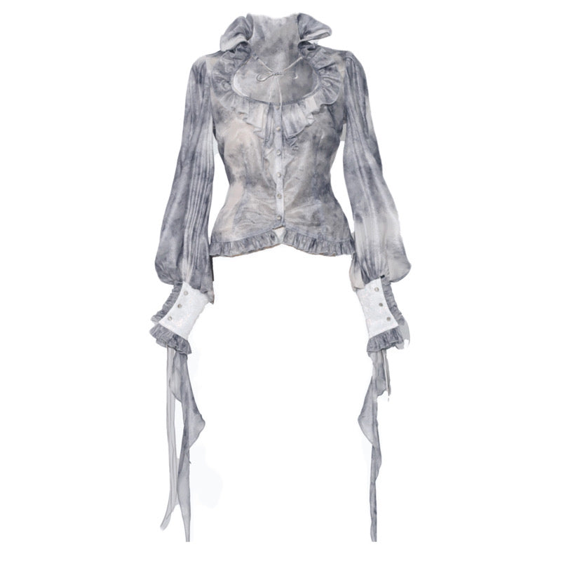 Gothic Distressed Tie-Dye Vintage Chiffon Set LG1044