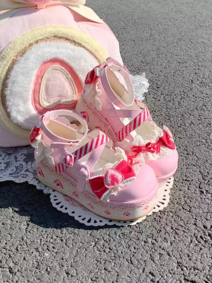 Strawberry Limited Lolita Cute Platform Shoes