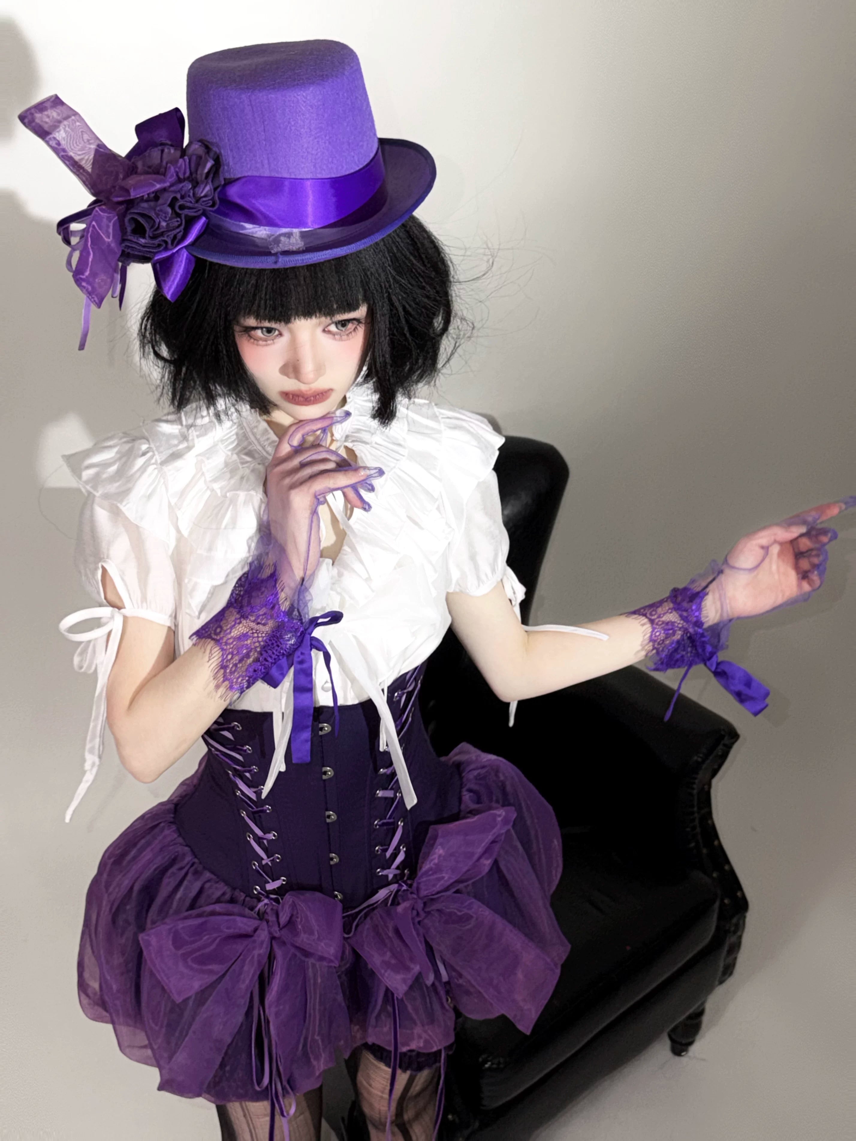 WONKA Gothic Lolita Purple Top & Shorts Set