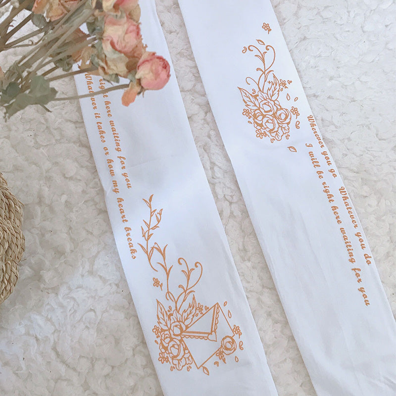 Lolita Elegant Gold Rose Velvet Tights